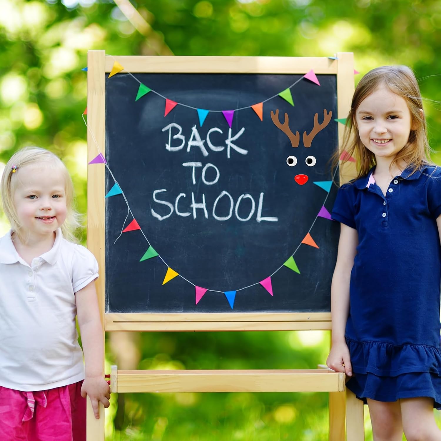 224 Pcs Christmas DIY Craft Stickers 24 Pairs of Khaki Antlers 100 Animal Eyes 100 Red Triangular Noses Christmas Party Supplies for Window Clings Fridge Wall Door